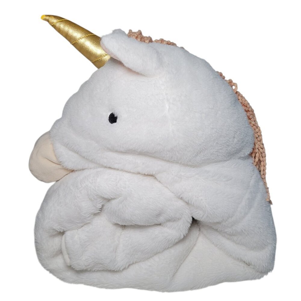 Pillowfort Unicorn Hooded Blanket 40x50 Super Soft White - Picture 3 of 13
